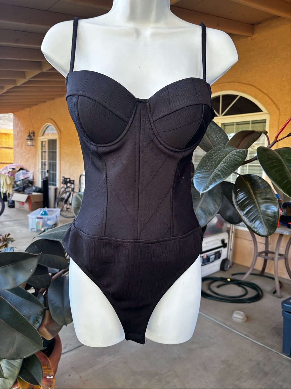 Haute Monde Black Longline Bustier Bodysuit